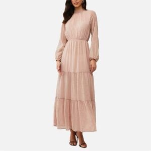 Revolve MinkPink Maxi Dress Medium Spring Tired Swiss Dot Feminine Open Back